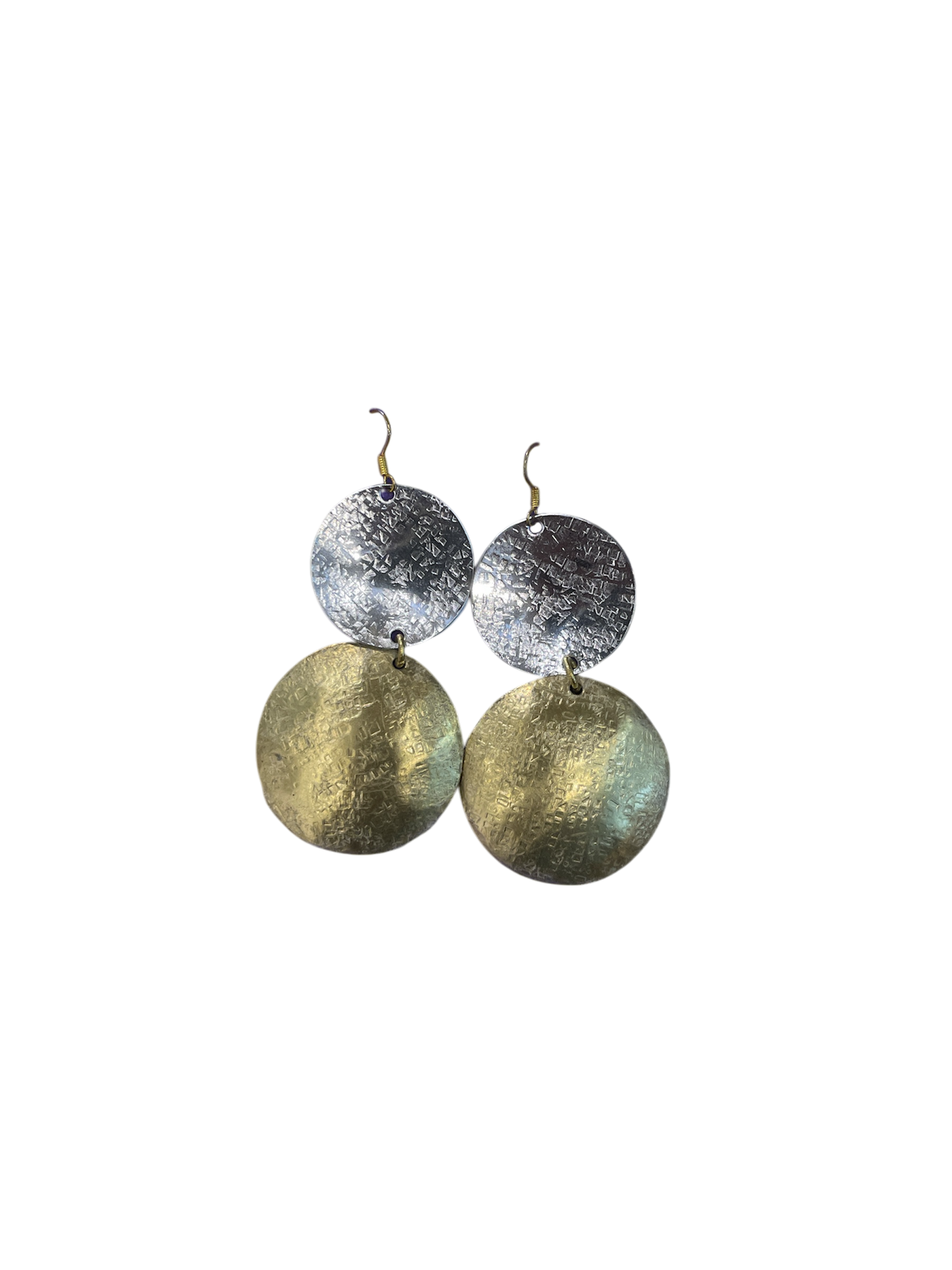 Golden and Silver Brass Earrings