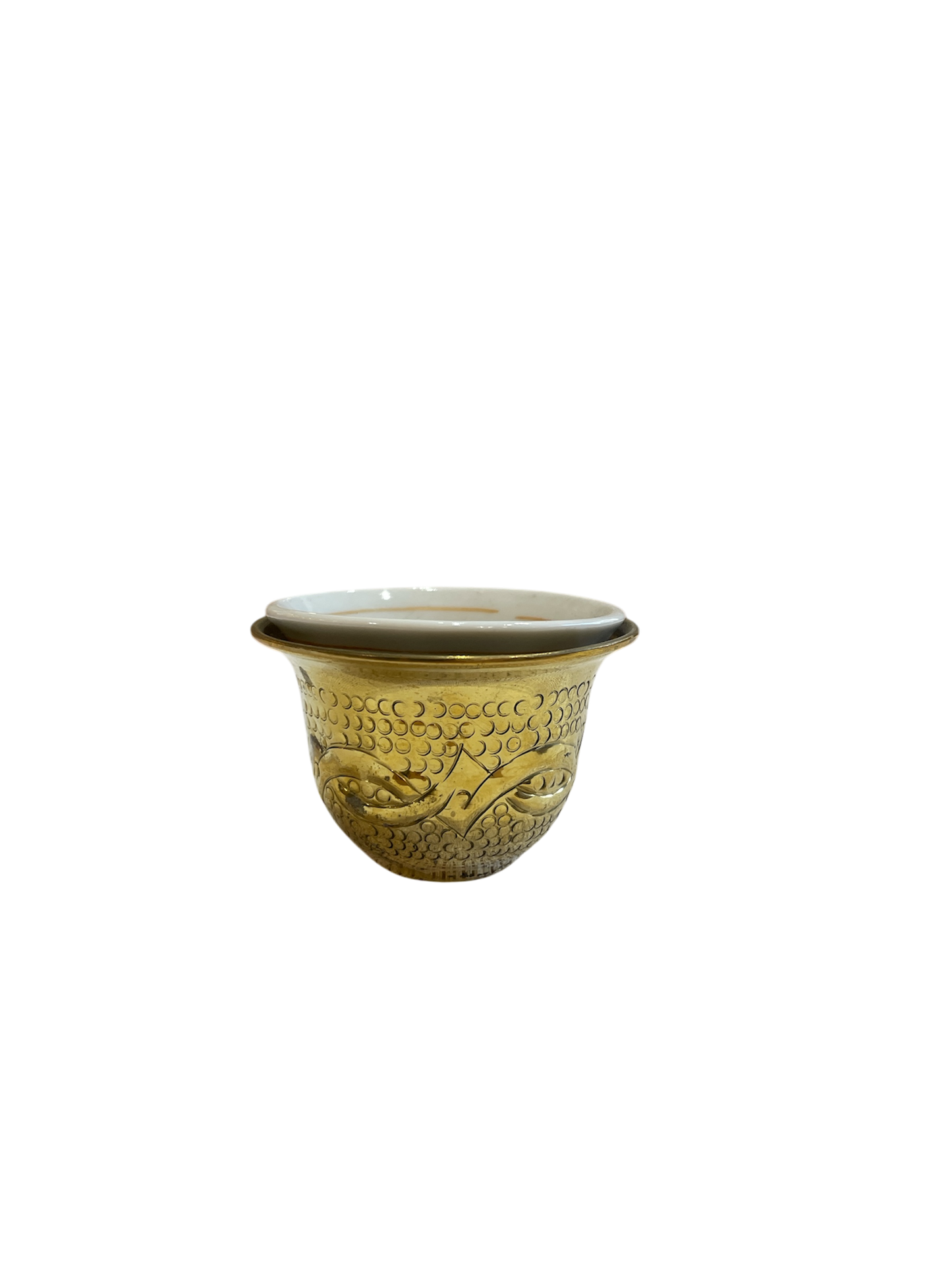 Golden Brass Cup with Coffee Cup (Set of 6)