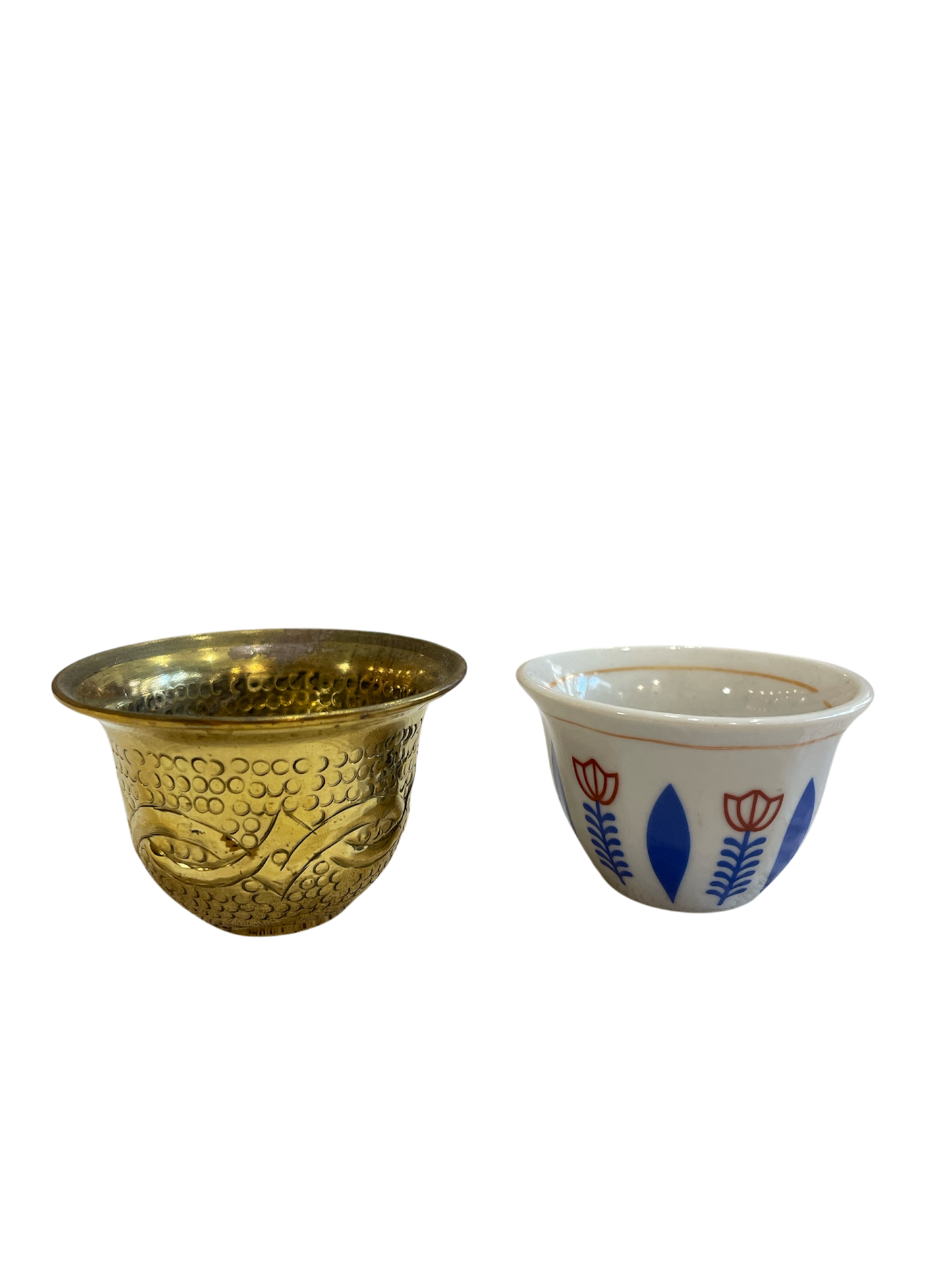 Golden Brass Cup with Coffee Cup (Set of 6)