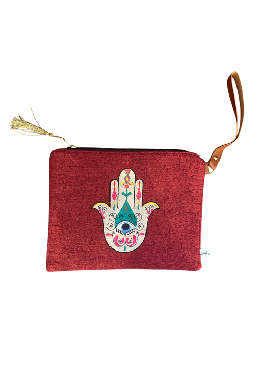 Hand of Fatima Embroidered Pouch