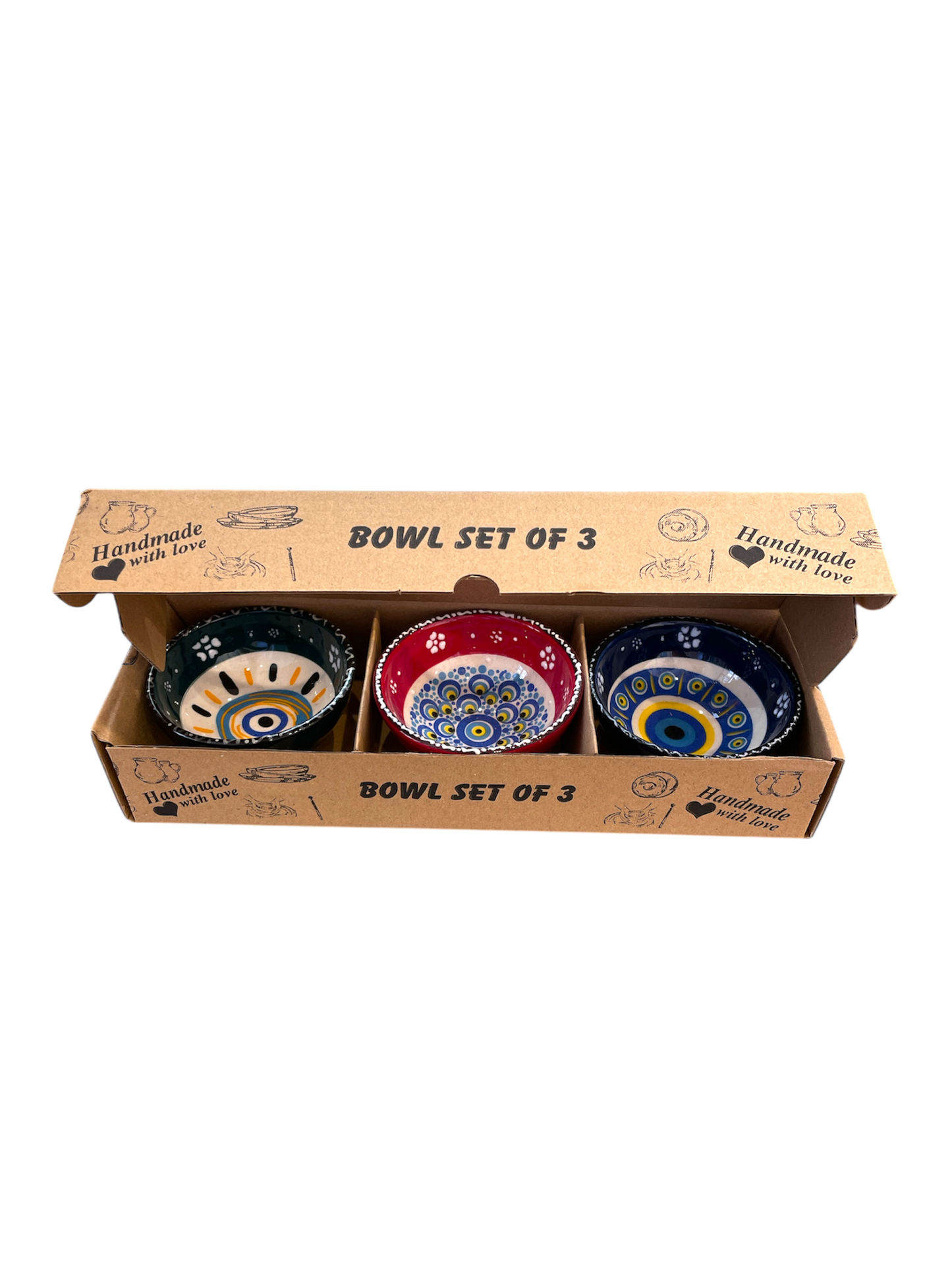 Set of 3 Extra Small Ceramic Bowls