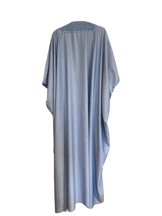 Unisex Light Blue Cotton Abaya
