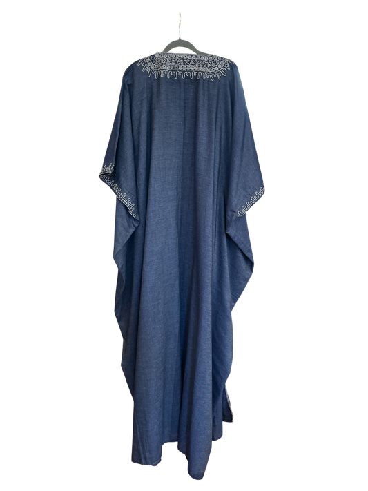 Unisex Dark Blue Cotton Abaya