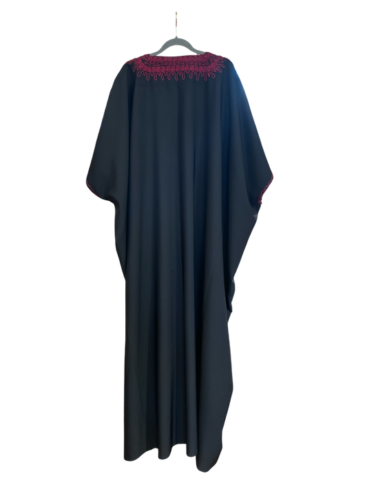 Unisex Black & Red Cotton Abaya