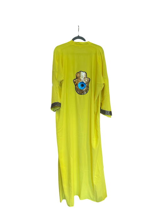 Yellow Cotton Abaya