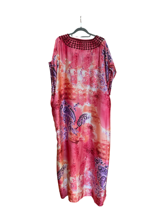 Vibrant Silk Pink Abaya