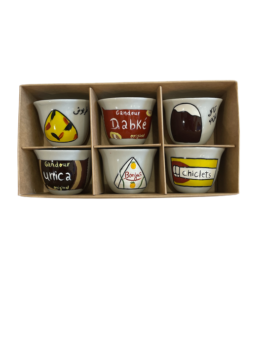 Iconic Lebanese Brands Coffee Cups Set of 6