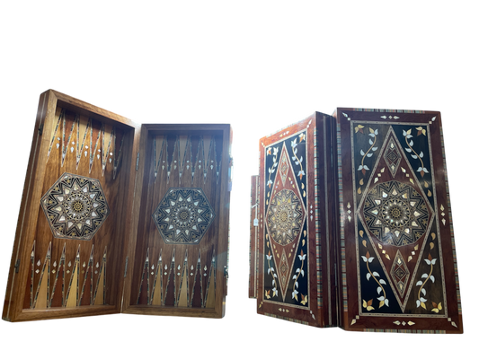 Tawlet Zahr | Backgammon Table (sadaf detailing and floral wood design)