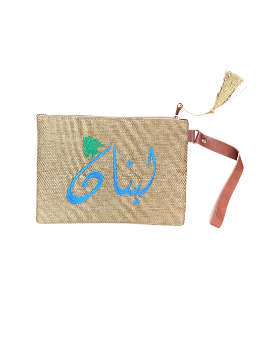 Lebanon Embroidered Pouch in Blue