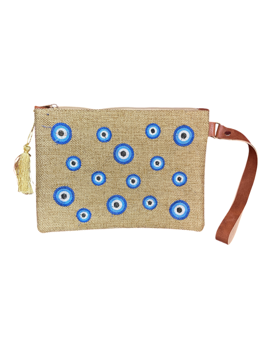 Evil Eyes Embroidered Pouch