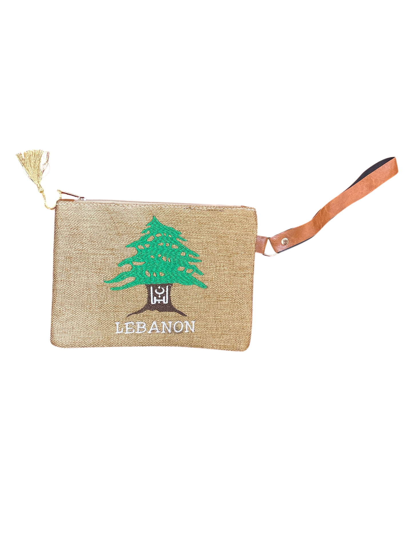 Lebanon Cedar Tree Embroidered Pouch