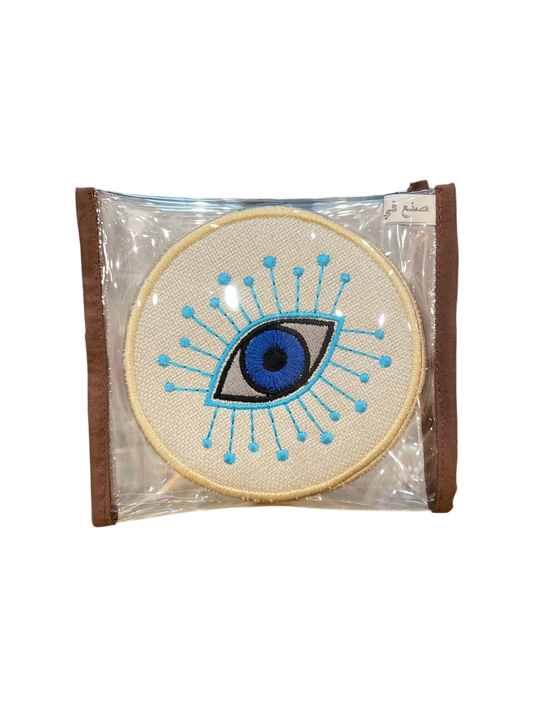 Blue Eye Embroidered Coasters (Pack of 6)