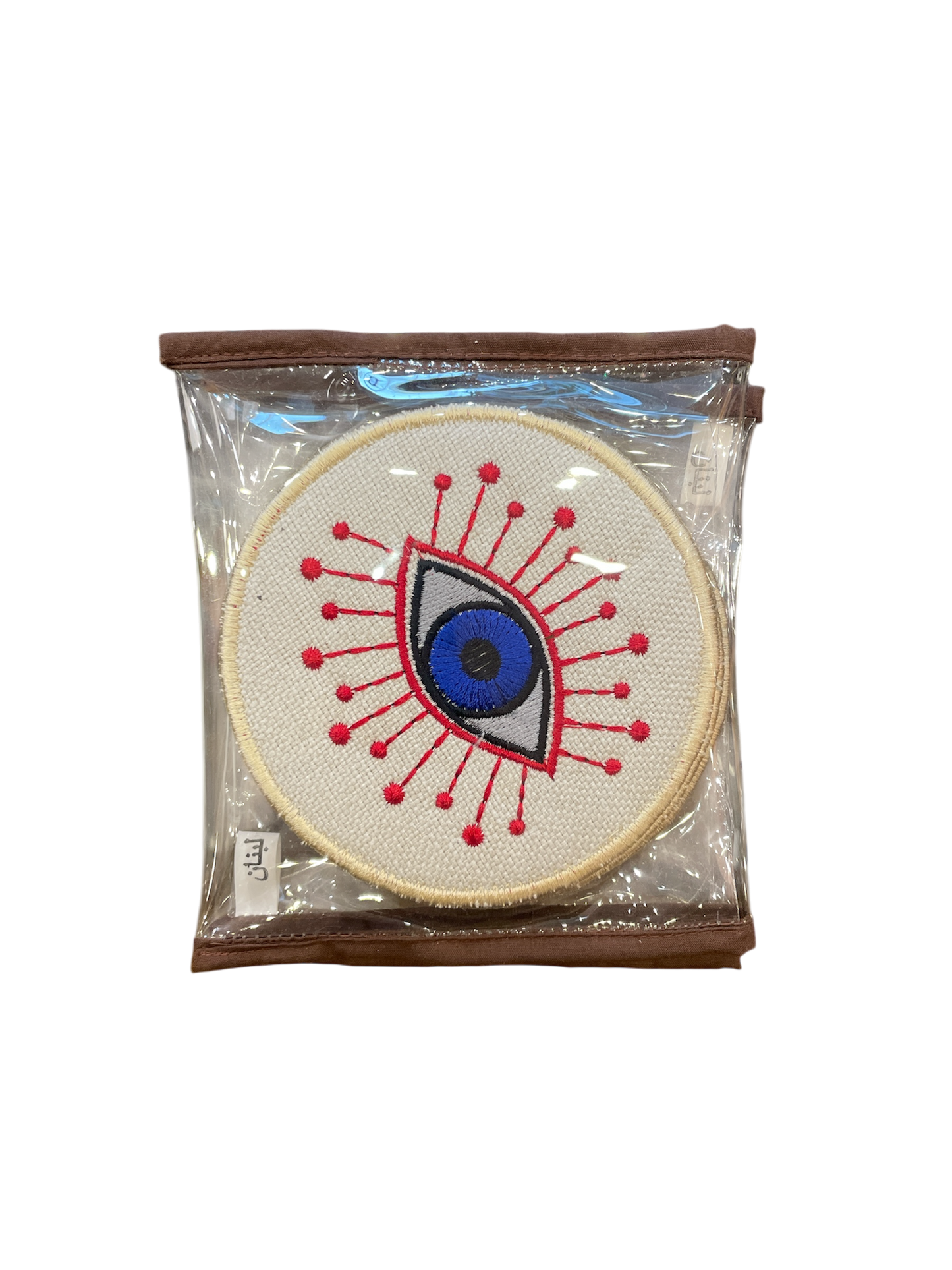 Pink Eye Embroidered Coasters (Pack of 6)