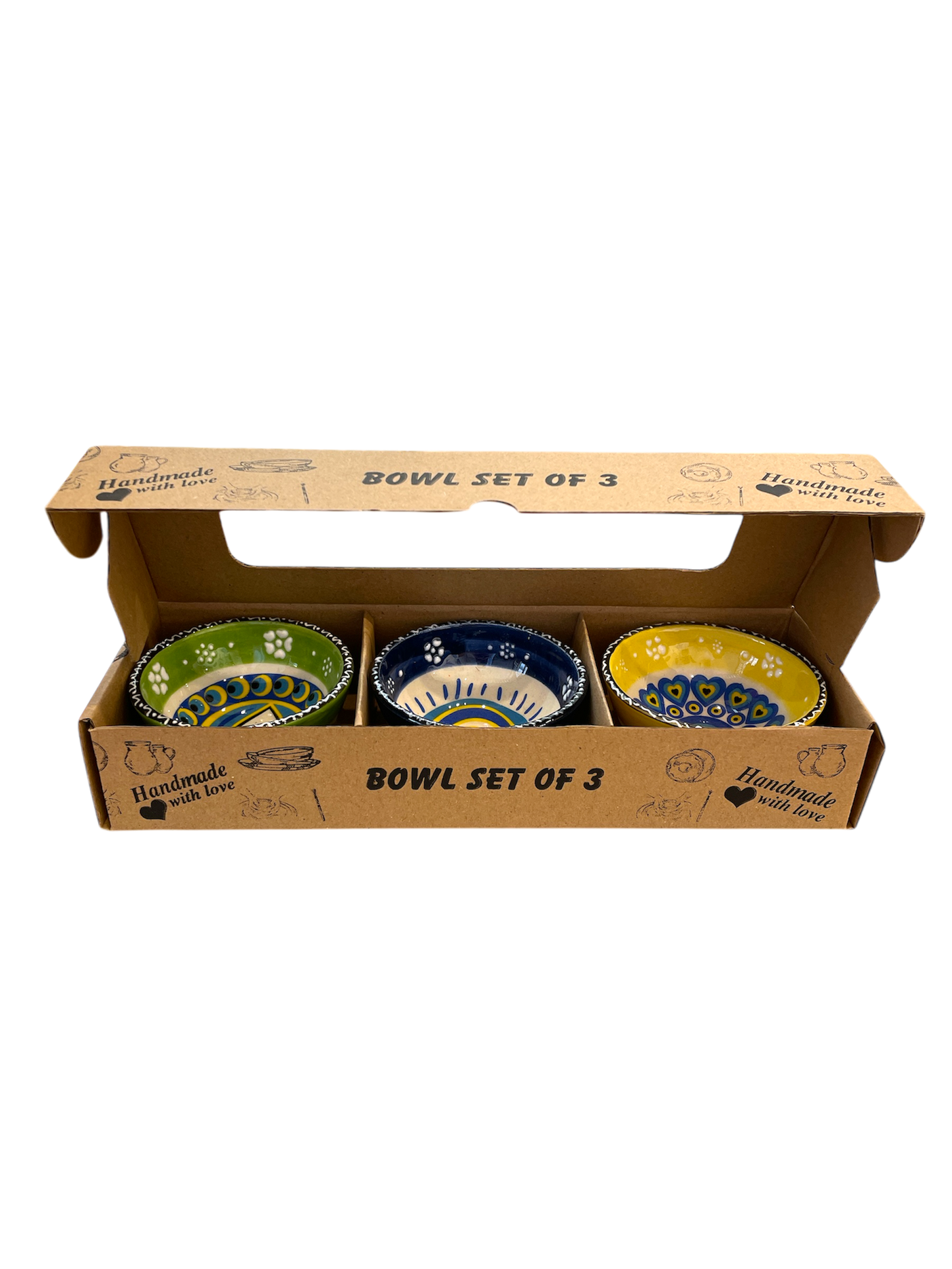 Set of 3 Extra Small Ceramic Bowls