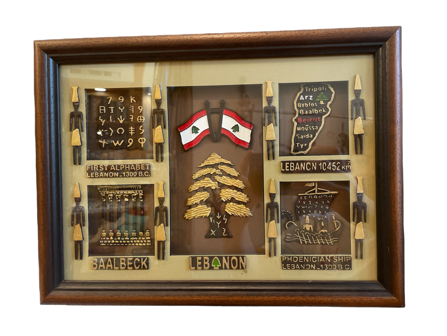 Golden Lebanese Heritage Framed Plaques