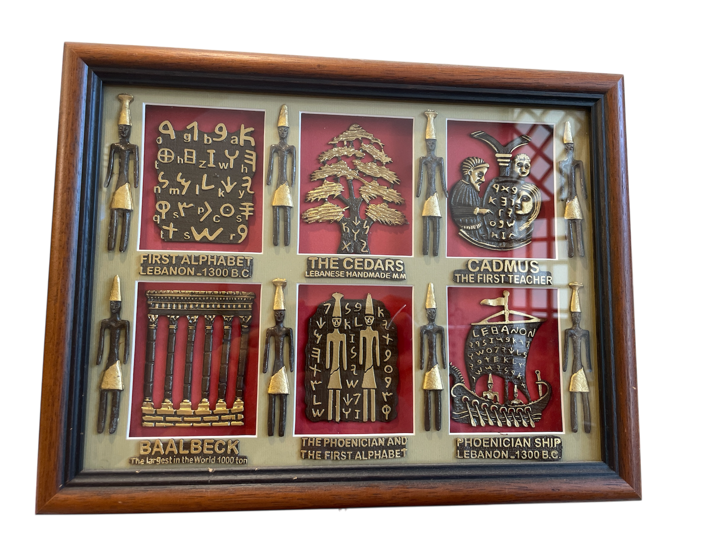 Red Lebanese Heritage Framed Plaques