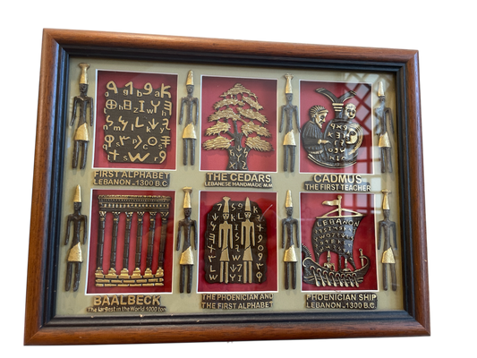 Red Lebanese Heritage Framed Plaques