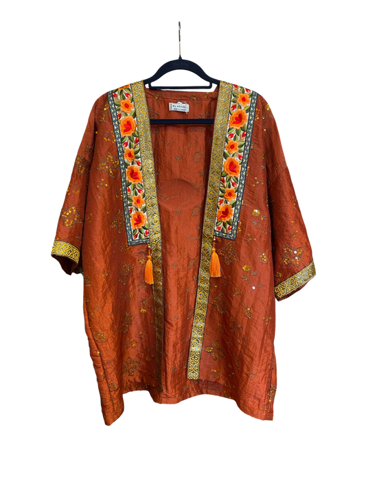 Earthy Orange Tafta Abaya