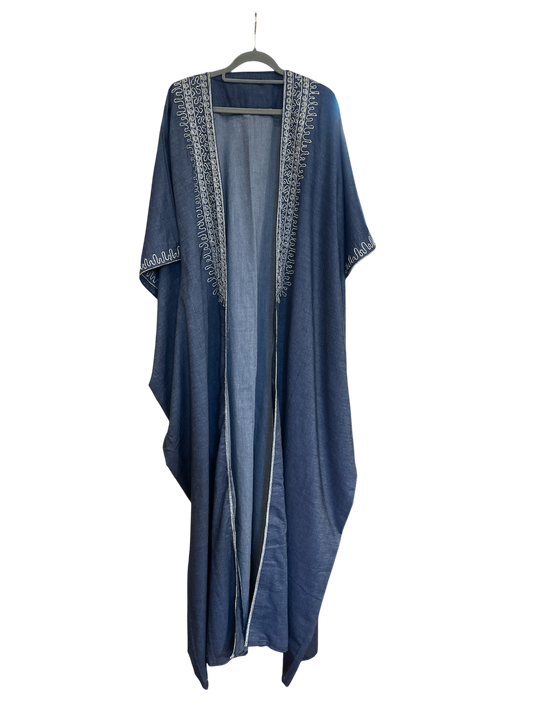 Unisex Dark Blue Cotton Abaya