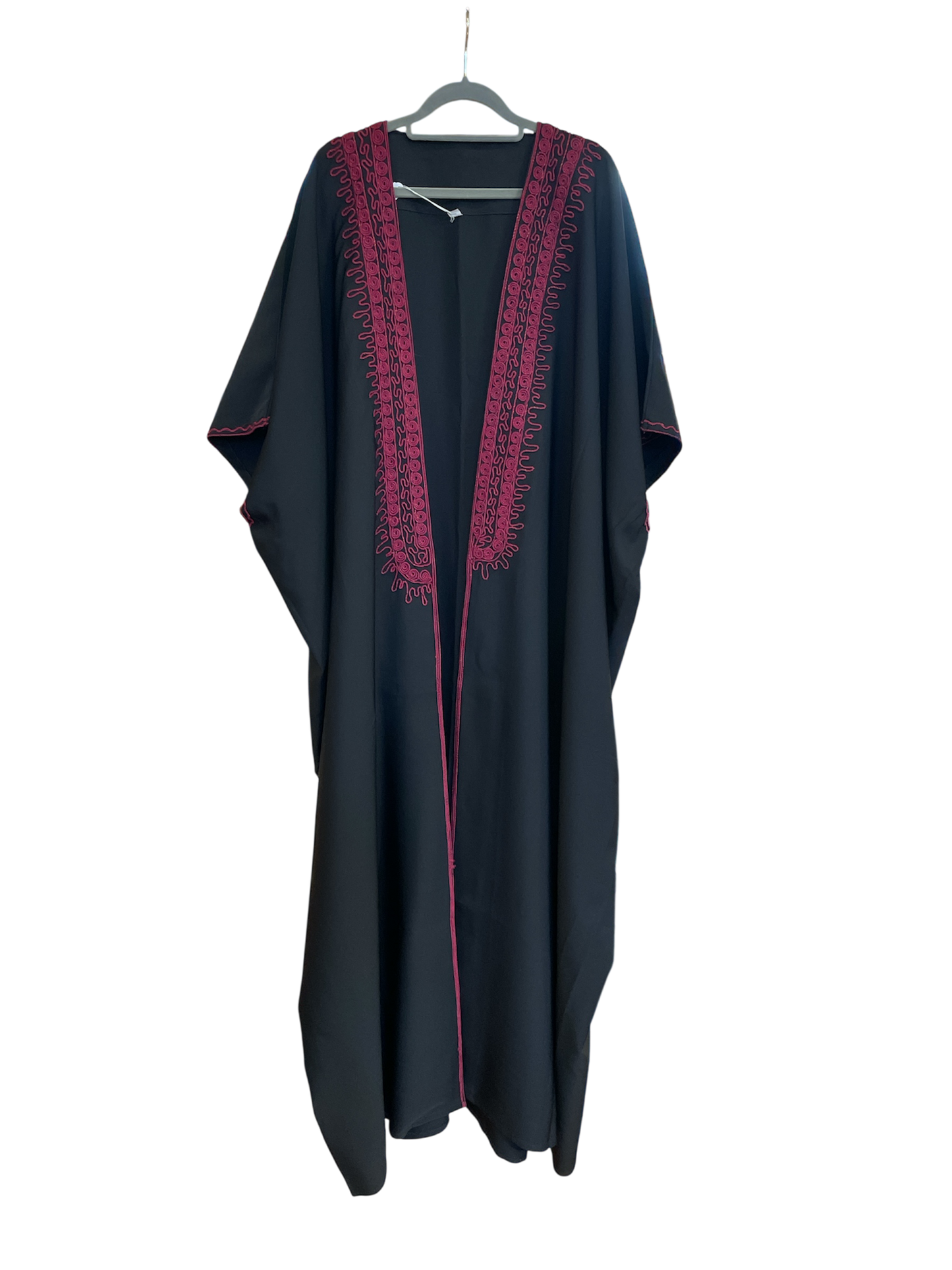 Unisex Black & Red Cotton Abaya