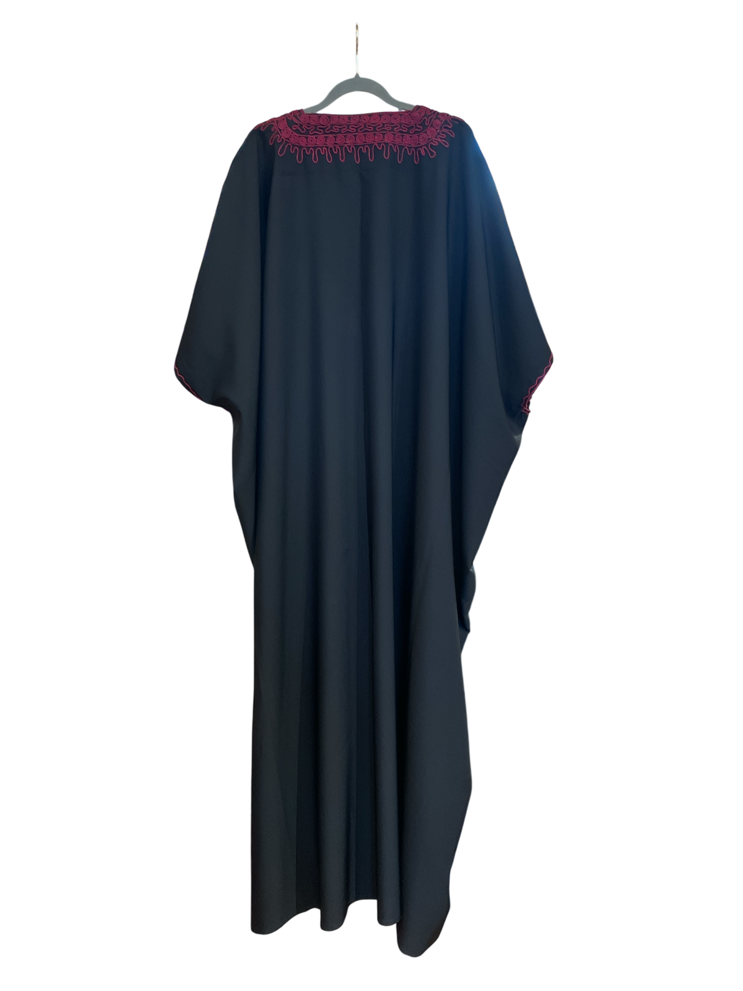 Unisex Black & Red Cotton Abaya