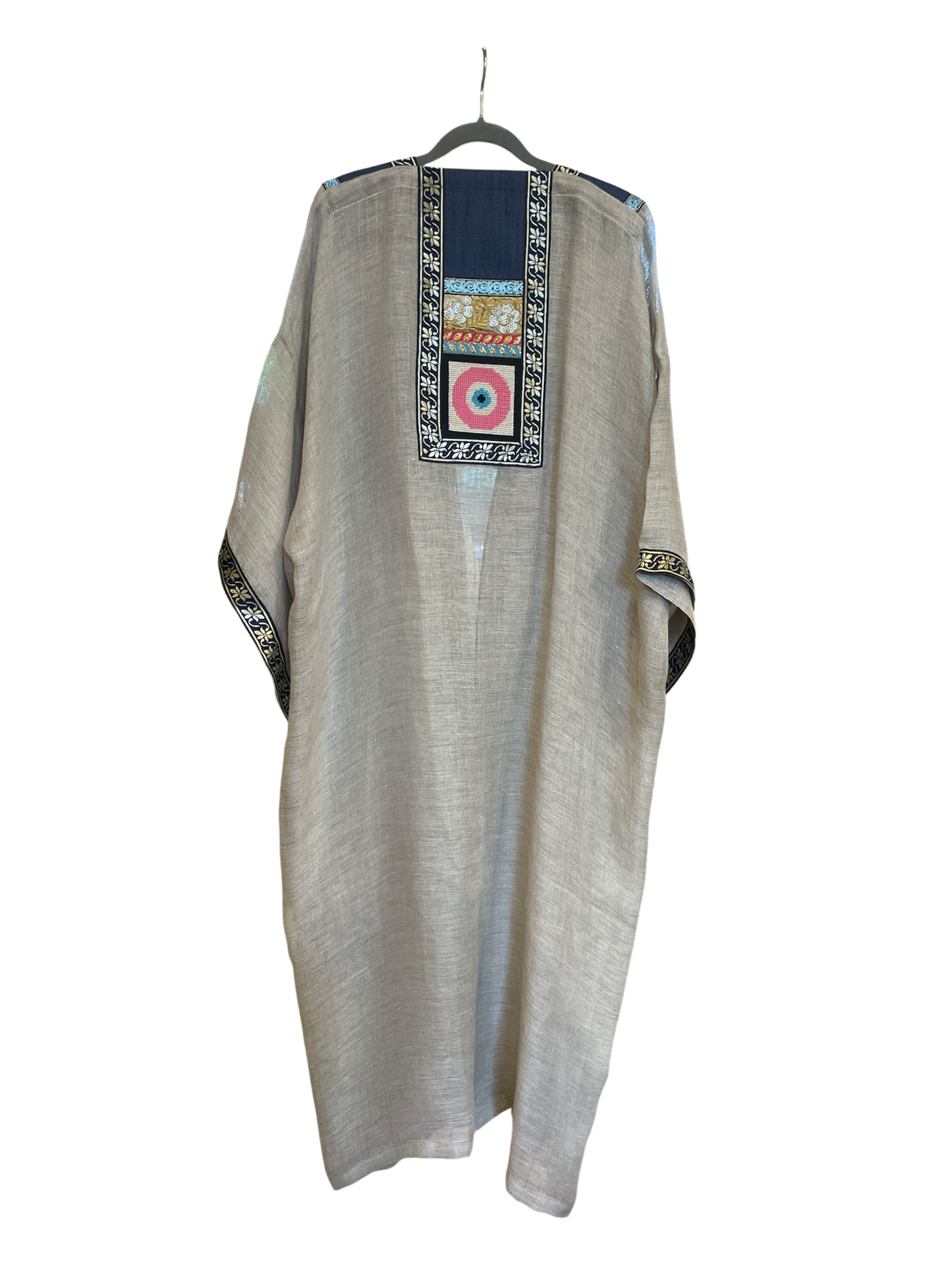 Grey and Pink Dice Abaya