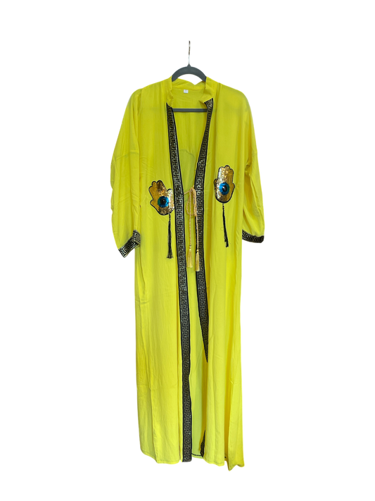 Yellow Cotton Abaya