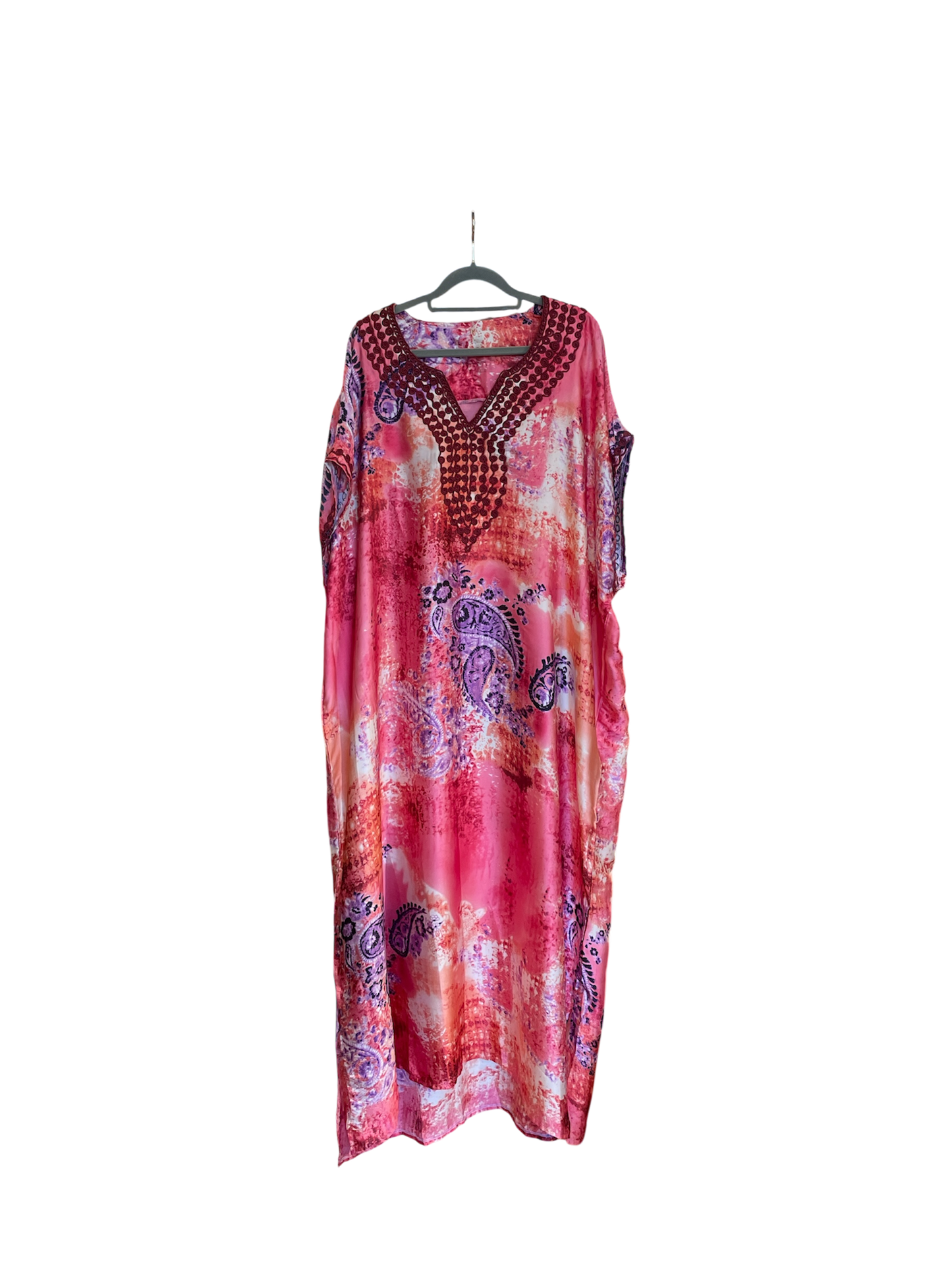 Vibrant Silk Pink Abaya